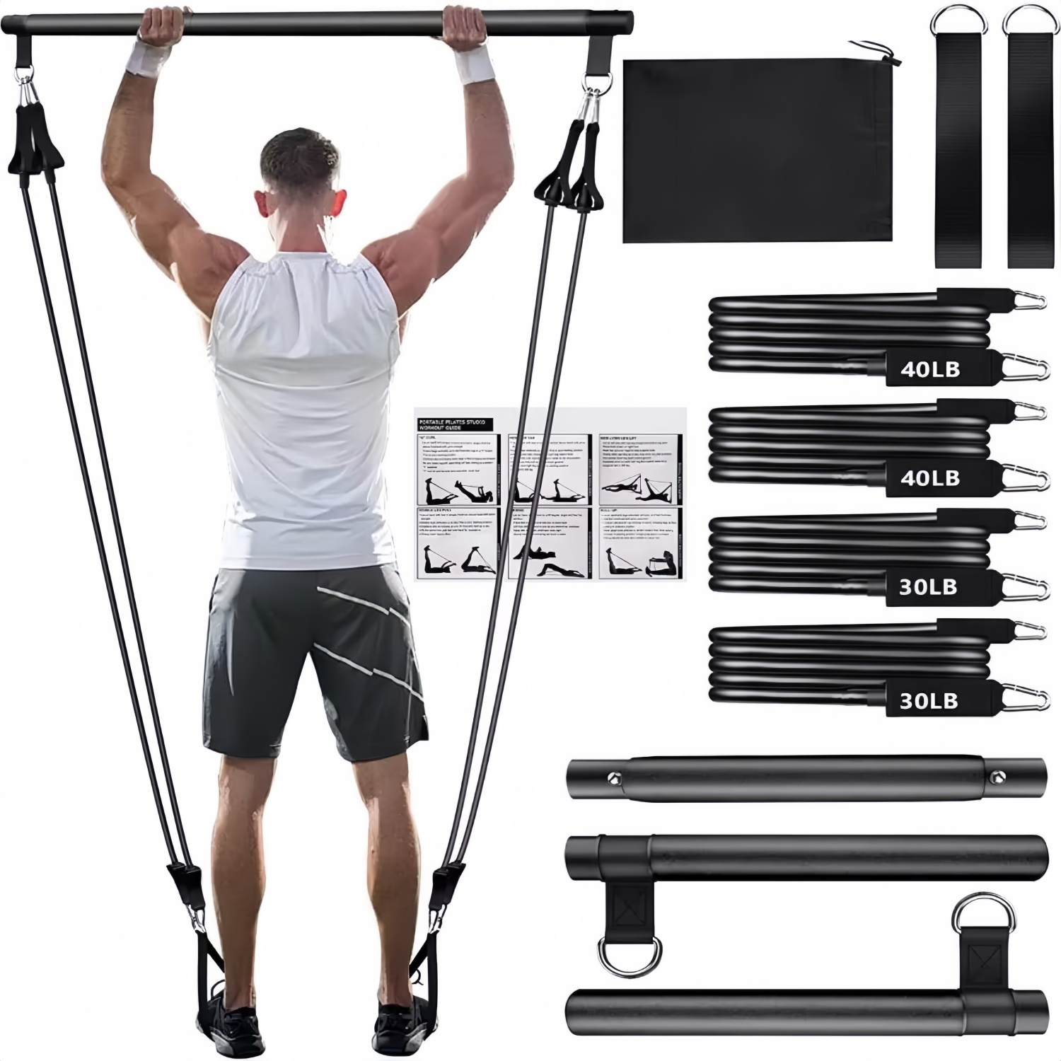 Pilates Yoga Tone - Portable Yoga Pilates Bar Stick with