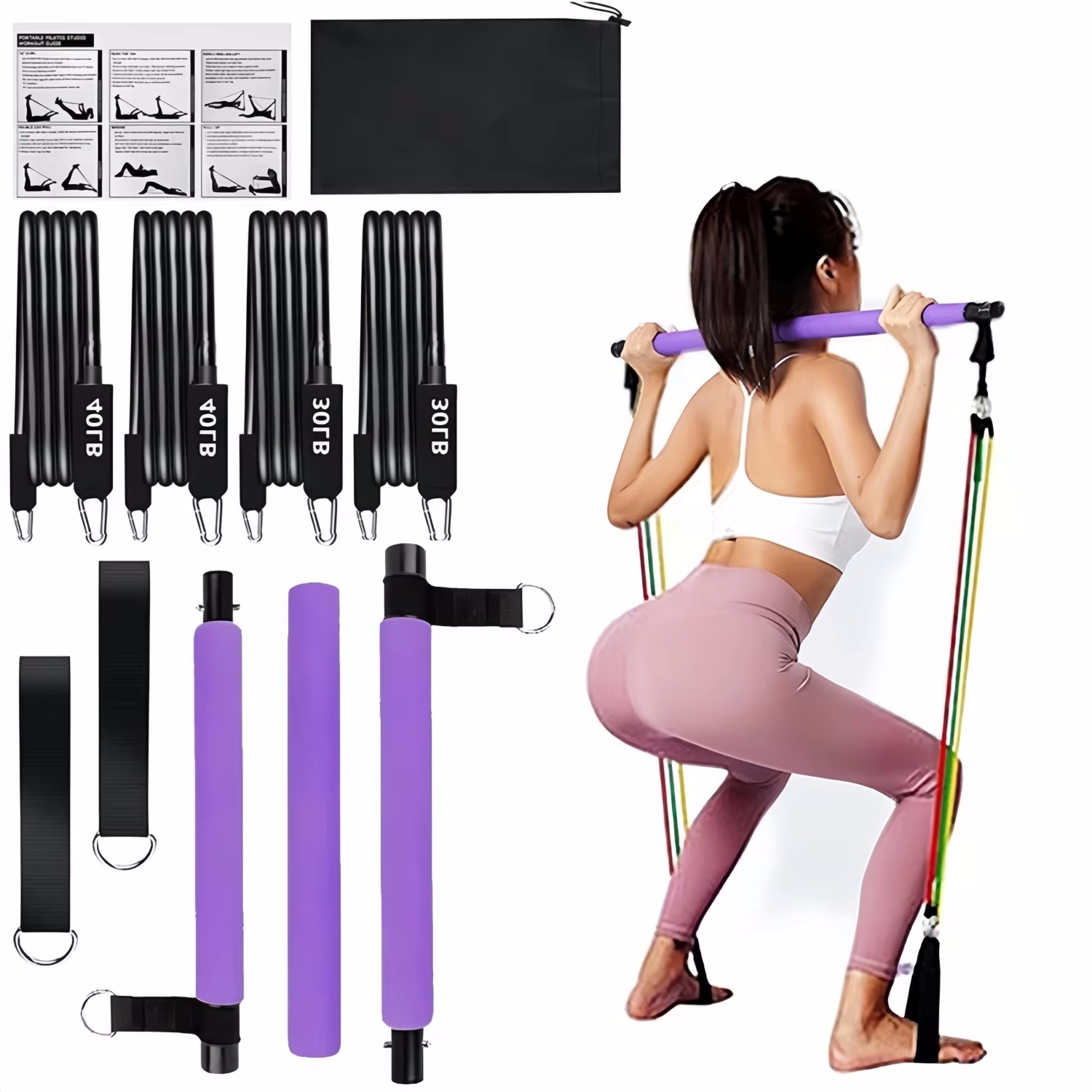 Portable Yoga Pilates Bar Stic - огляд і ціна Pilates Yoga Tone